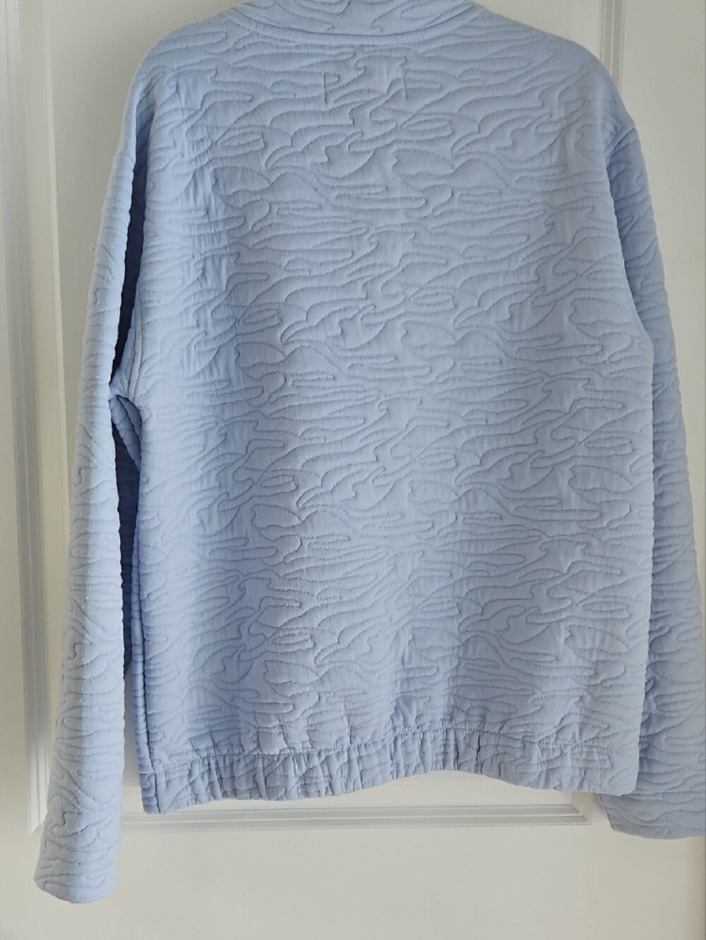 The American Outdoorsman Pale Blue Quilted Half-Zip Pullover - Picture 3 of 3